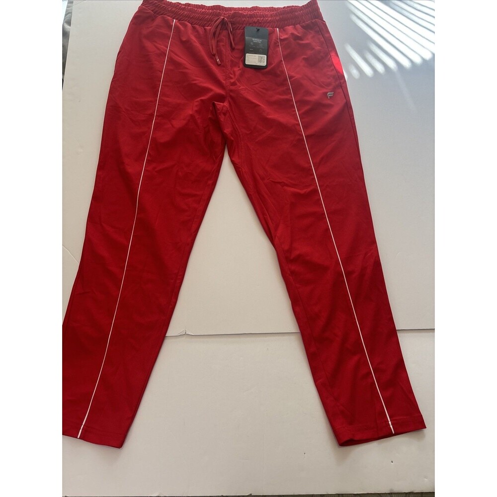 New Fabletics The Breakable Track Pant Red Striped Size XL NWT